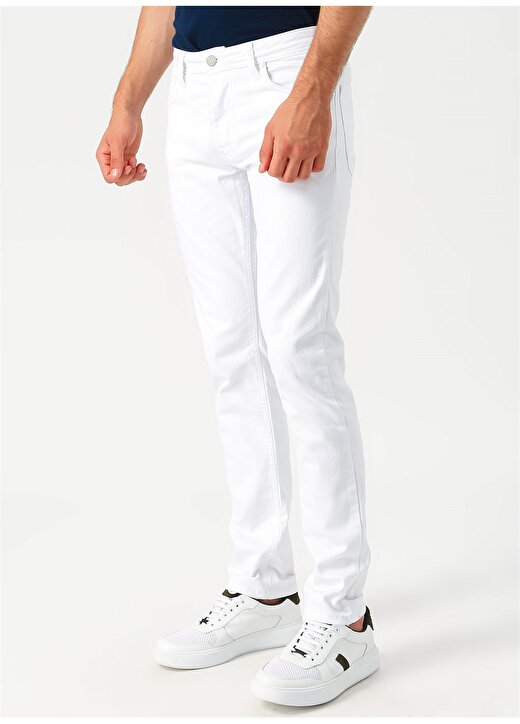 Loft Ricardo Slim Fit Beyaz Klasik Pantolon 3