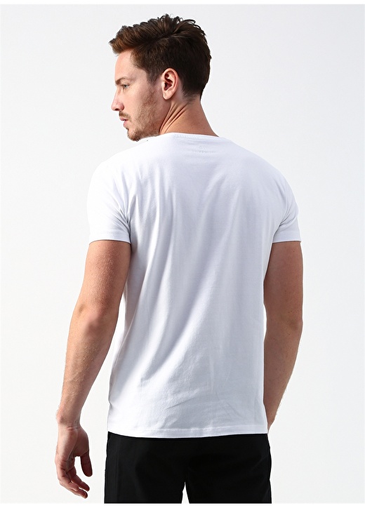 Loft V Yaka Basic Beyaz T-Shirt 4