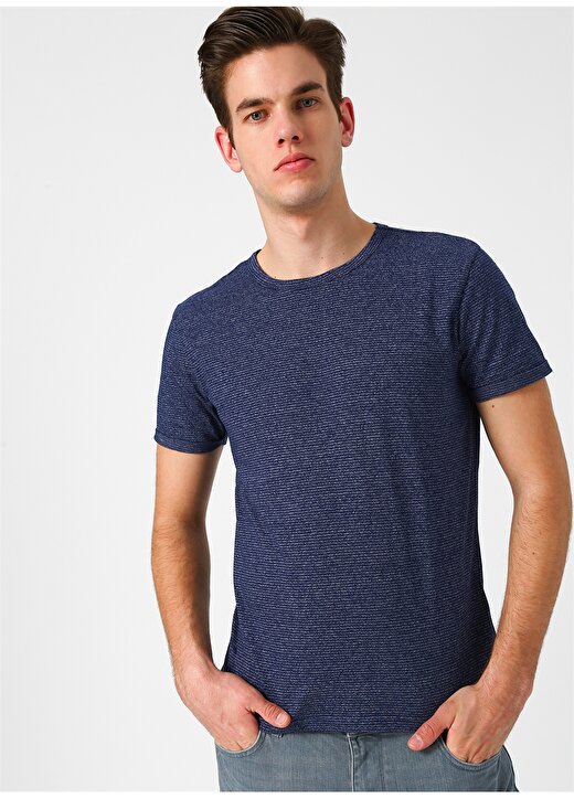 Loft Çizgili Lacivert T-Shirt 1