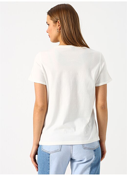 Vero Moda Baskılı Kısa Kollu Beyaz Kadın T-Shirt 4