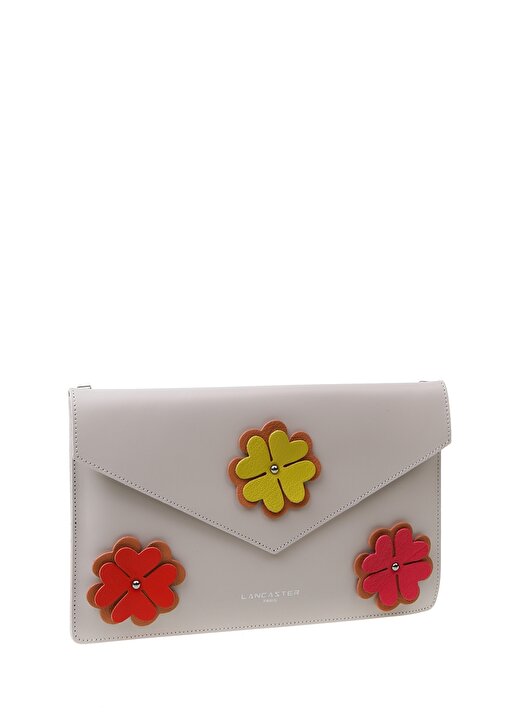 Lancaster Çiçek Desenli Düğmeli Ekru Kadın Postacı Çanta 2