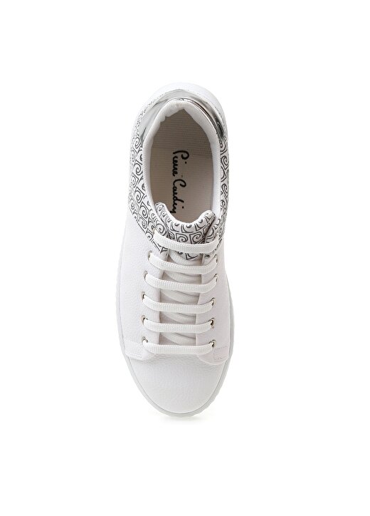 Pierre Cardin 53109 Yüksek Taban Bağcıklı Beyaz Kadın Ayakkabı 4