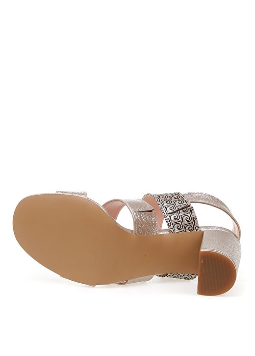 Pierre Cardin 54017 Yazlık Deri Altın Kadın Topuklu Ayakkabı 3