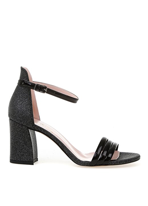 Pierre Cardin 54038 Desenli Yazlık Siyah Kadın Topuklu Ayakkabı 1