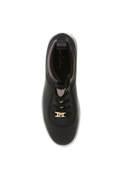 Pierre Cardin 53080 Beyaz Tabanlı Siyah Kadın Düz Ayakkabı 4