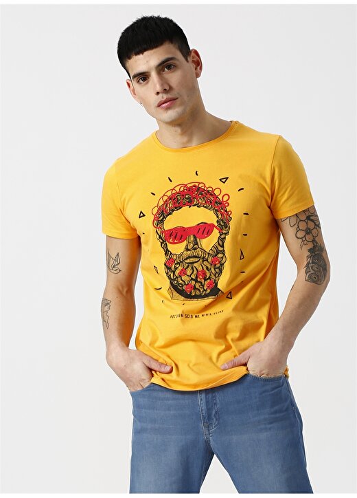 Bad Bear Baskılı Sarı T-Shirt 1