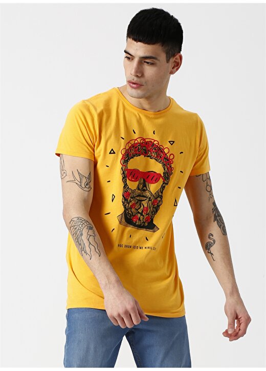 Bad Bear Baskılı Sarı T-Shirt 3