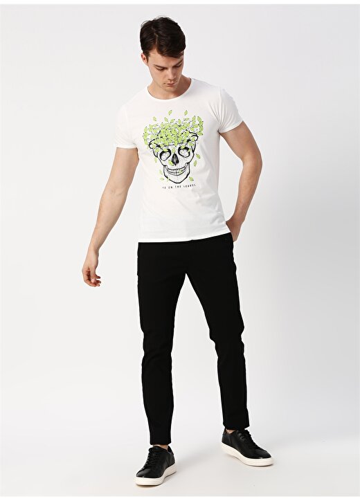 Bad Bear Kurukafa Desenli Kırık Beyaz T-Shirt 2