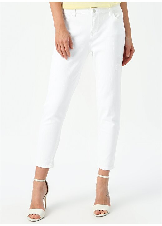 Pierre Cardin Beyaz Mom Jeans Denim Pantolon 2