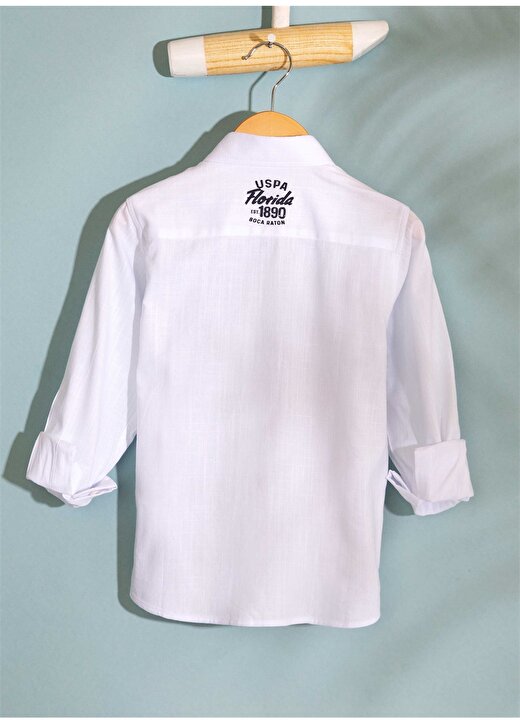 U.S. Polo Assn. Baskılı Beyaz Gömlek 2
