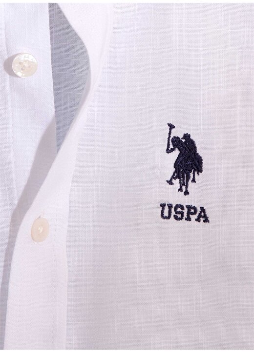U.S. Polo Assn. Baskılı Beyaz Gömlek 3