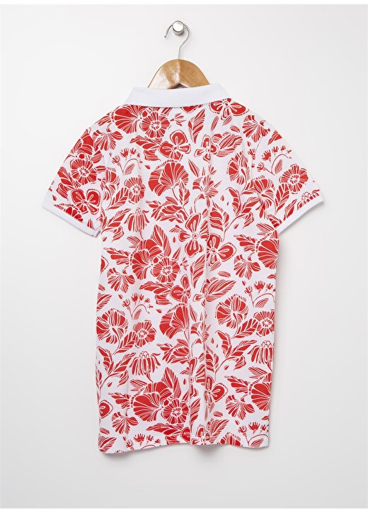U.S. Polo Assn. Çiçek Desenli Kırmızı-Beyaz T-Shirt 2