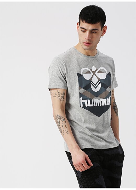 Hummel ASHER Gri Erkek T-Shirt 910747-2006 3