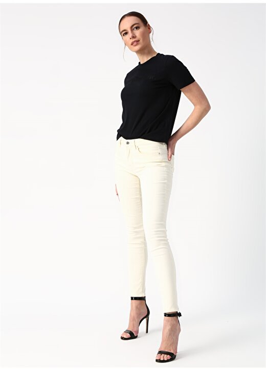 Calvin Klein Jeans Krem Kadın Pantolon MID RISE SKINNY ST 1