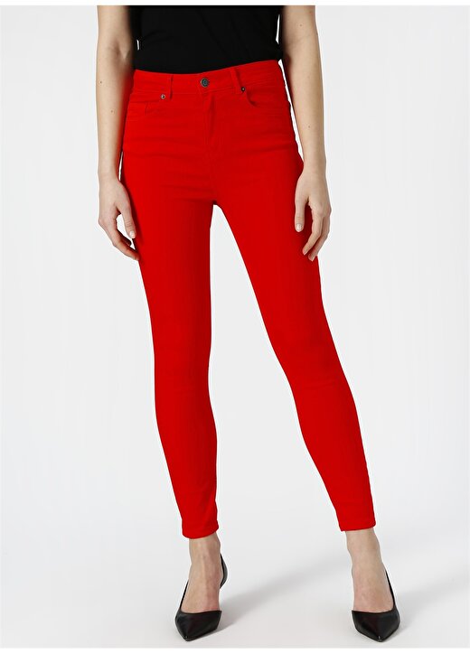 Vero Moda Skinny Kırmızı Denim Pantolon 2