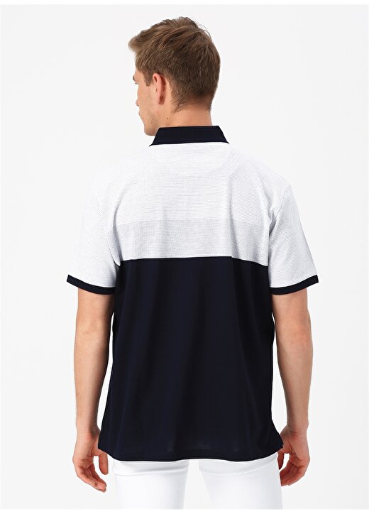 Cotton Bar Beyaz - Mavi Polo T-Shirt 4