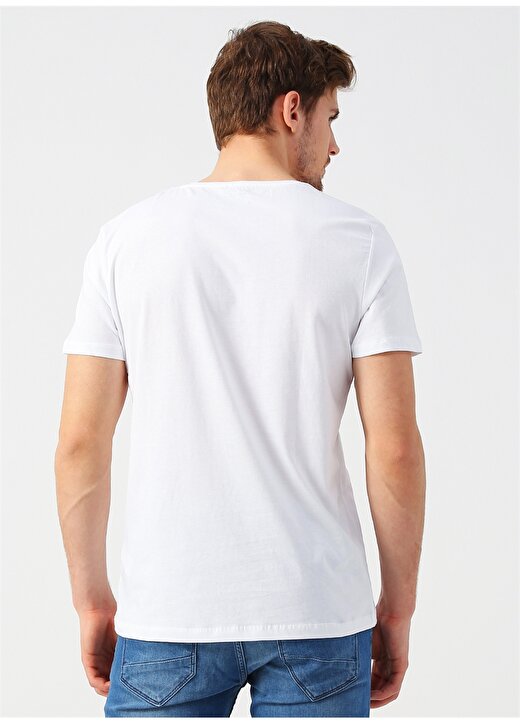 Twister Jeans Bisiklet Yaka Baskılı Beyaz T-Shirt 4