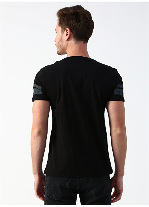 Twister Jeans Baskılı Yazılı Siyah T-Shirt 4