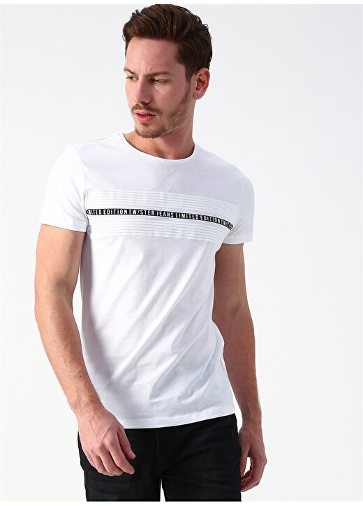 Twister Jeans 1225 Baskılı Beyaz Erkek T-Shirt 3