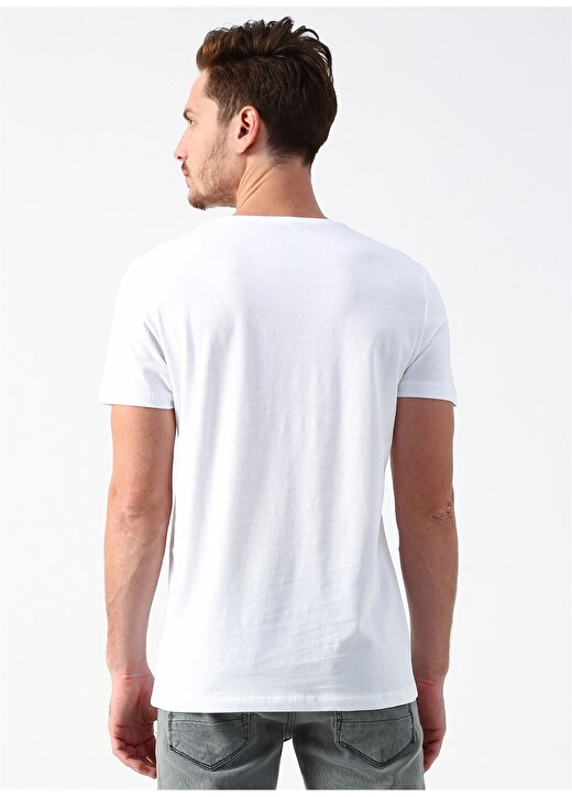 Twister Jeans 1233 Beyaz Baskılı Erkek T-Shirt 4