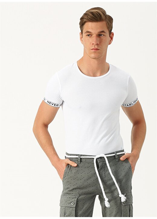 Twister Jeans Kolları Yazılı Beyaz T-Shirt 3