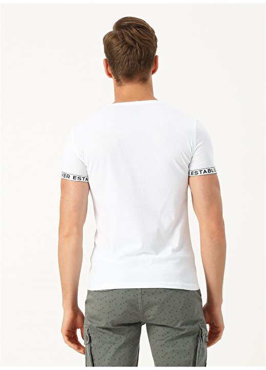 Twister Jeans Kolları Yazılı Beyaz T-Shirt 4
