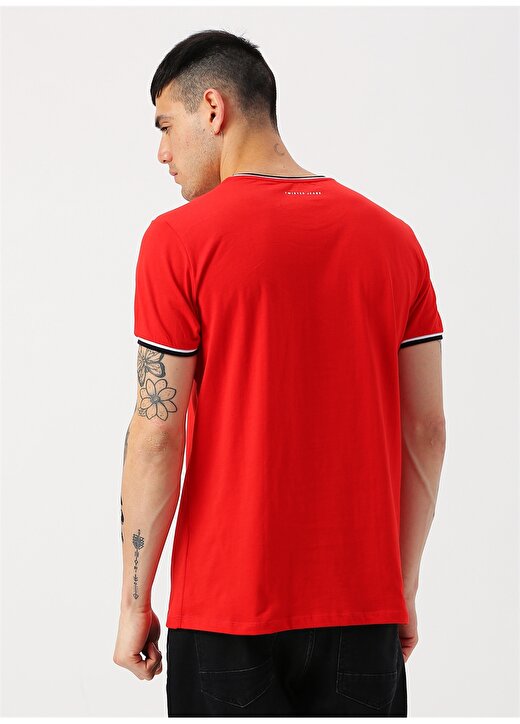 Twister Jeans Bisiklet Yaka Yazılı Kırmızı T-Shirt 4