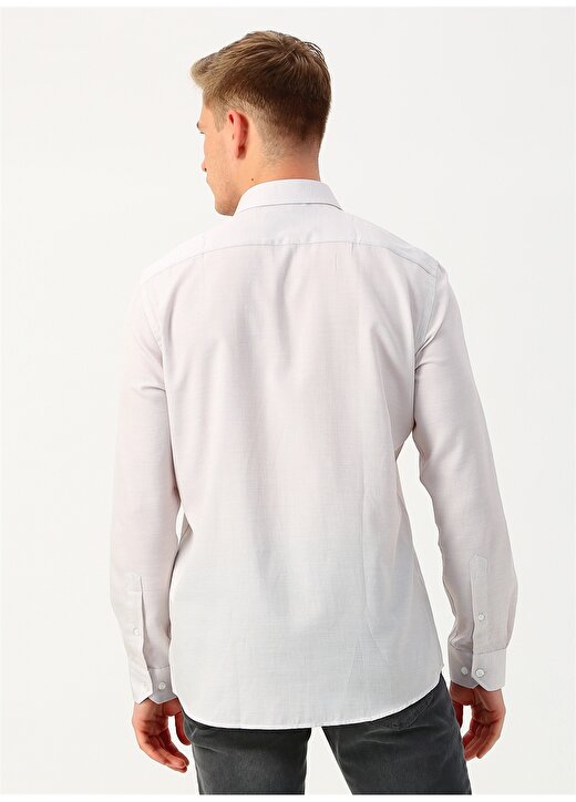 Altınyıldız Classic Beyaz Bej Slim Fit Gömlek 4