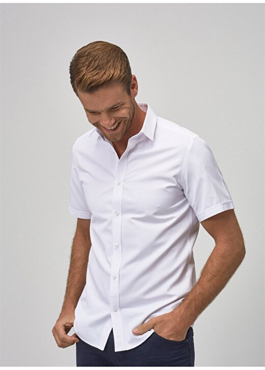 Altınyıldız Classic Tailored Slim Fit Beyaz Gömlek 4