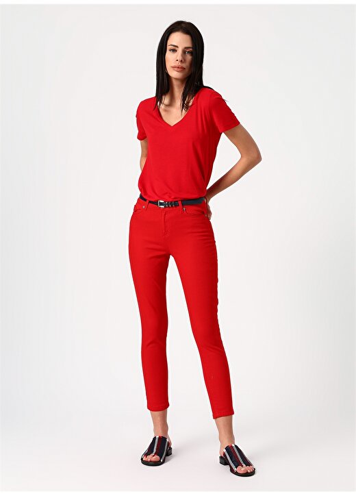 Vero Moda V Yaka Kırmızı Kadın T-Shirt 2