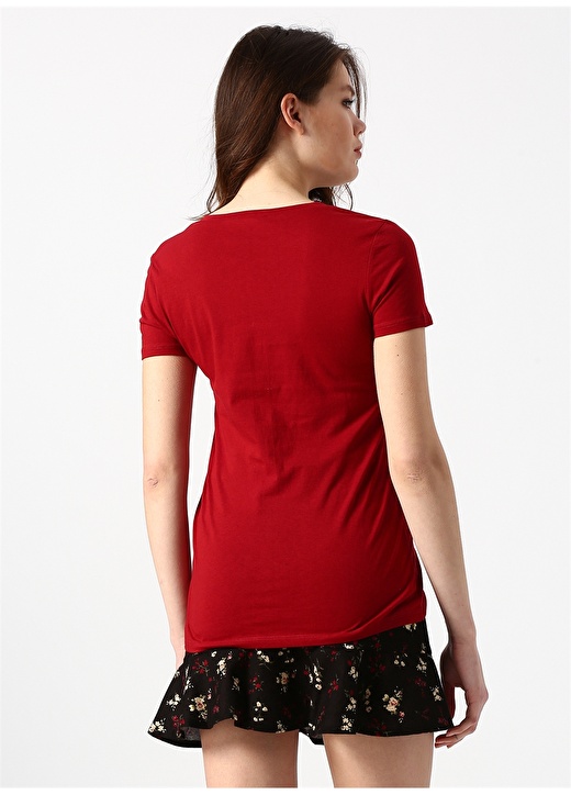 Koton Bordo Kadın T-Shirt 4