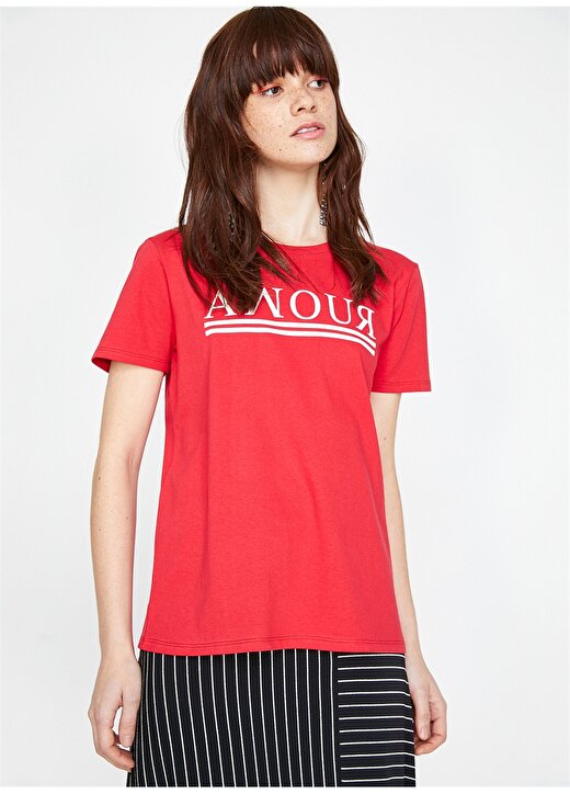 Koton Kırmızı Kadın T-Shirt 2