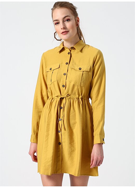 Koton Sarı Kadın Gömlek Elbise 2