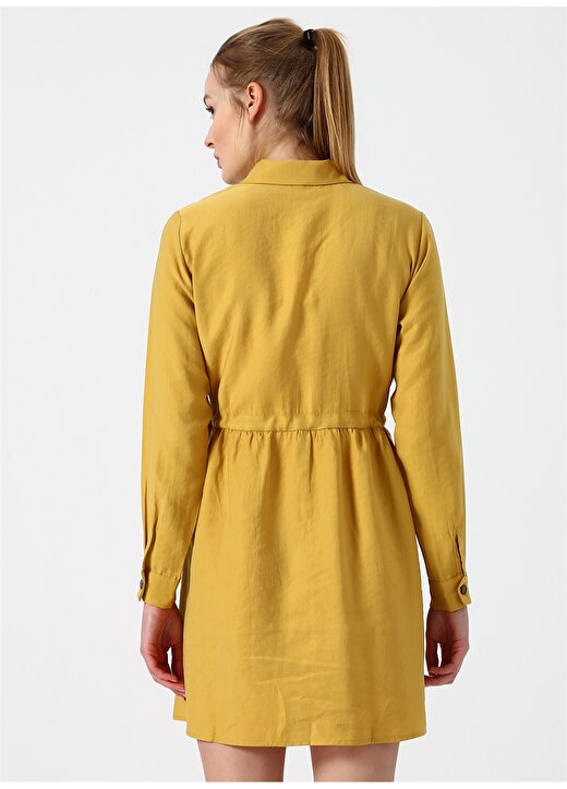 Koton Sarı Kadın Gömlek Elbise 4