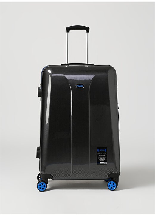 My Bag Smart Rfıd Luggage Blue L Çekçekli Sert Valiz 1