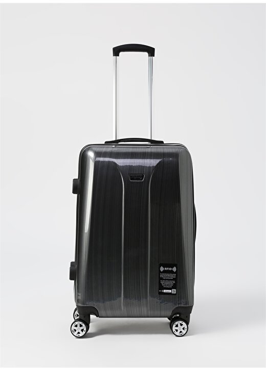 My Bag Smart Rfıd Luggage Sılver M Çekçekli Sert Valiz 1