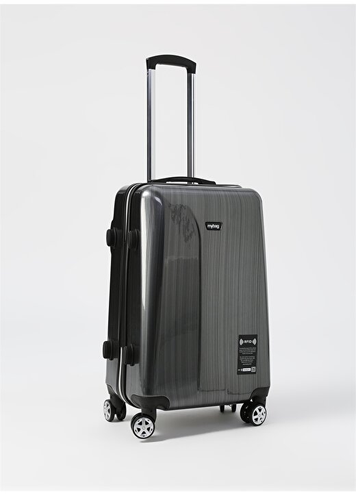 My Bag Smart Rfıd Luggage Sılver M Çekçekli Sert Valiz 2