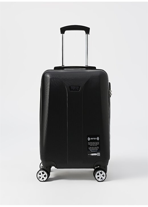 My Bag Smart Rfıd Luggage Black S Çekçekli Sert Valiz 1