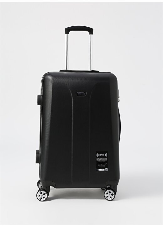 My Bag Smart Rfid Luggage Siyah M Orta Boy Çekçekli Sert Valiz 2