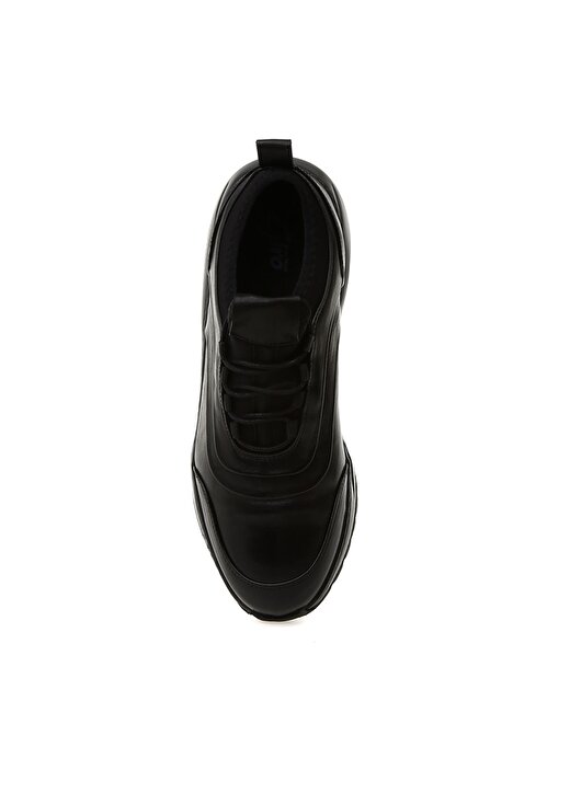 Divarese Kalın Taban Bağcıklı Yuvarlak Uçlu Düz Siyah Erkek Günlük Ayakkabı 4