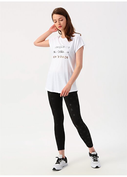 New Balance Beyaz Glitter T-Shirt 3