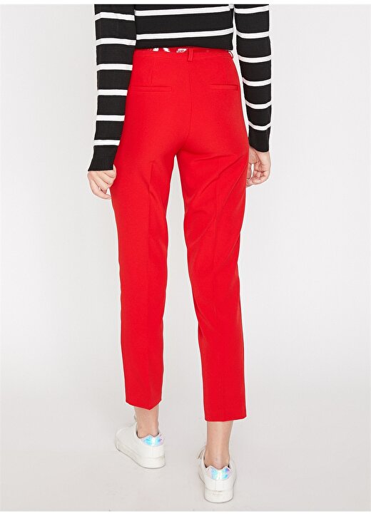 Koton Slim Fit Kırmızı Kadın Pantolon 4