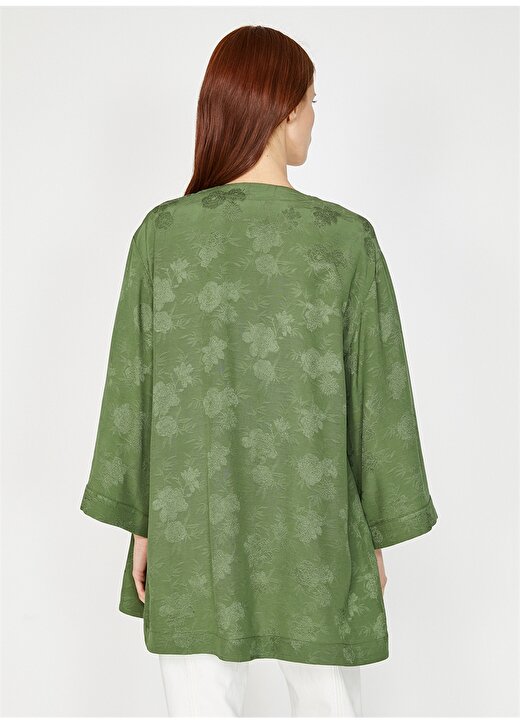 Koton Desenli Yeşil Kimono 4
