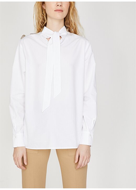 Koton Fular Yaka Beyaz Kadın Bluz 4