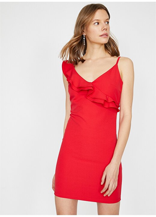 Koton Askılı Kırmızı Elbise 2