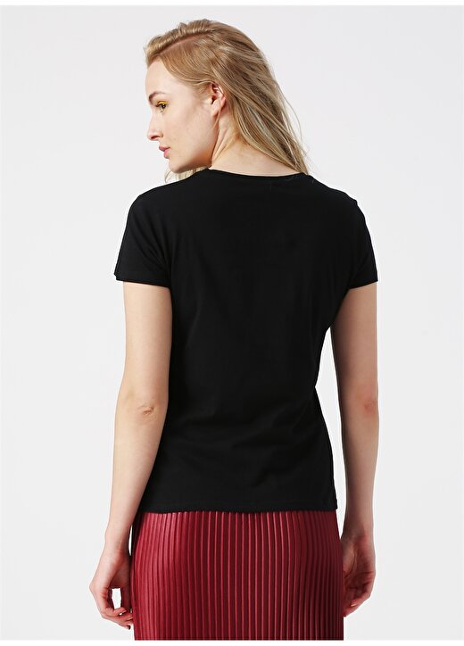 Koton Siyah Cepli Basic T-Shirt 4