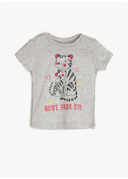 Koton Gri Kız Bebek T-Shirt 9YMG19925OK 1