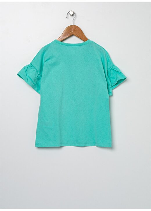 Koton Fırfır Detay Baskılı Yeşil T-Shirt 3