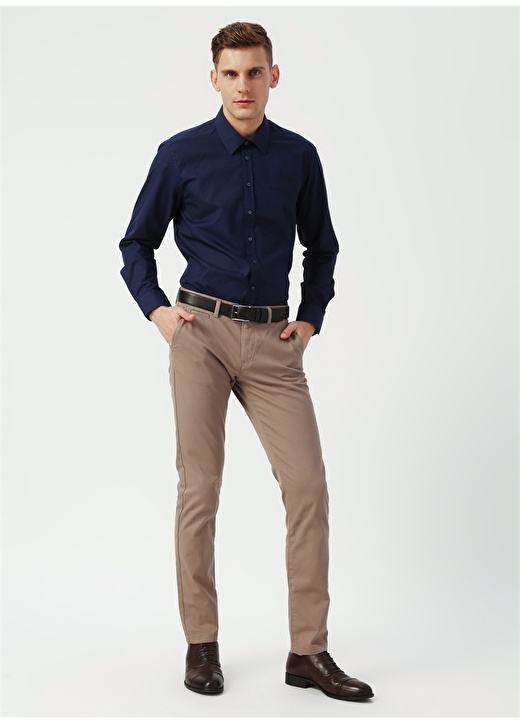 Pierre Cardin G021GL0040791692 Slim Fit Klasik Yaka Lacivert Erkek Gömlek 2