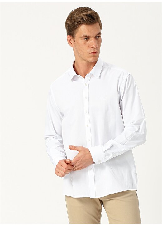 Pierre Cardin Slim Fit Beyaz Uzun Kollu Gömlek 3